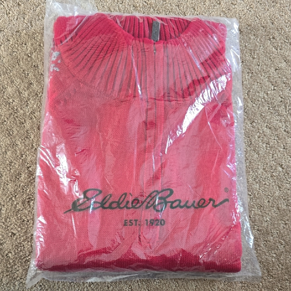 NWT Eddie Bauer, Size XXL, Quarter Zip Soft Sweater